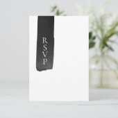 Modern Black + White Ink Wedding RSVP-kaart Kaart (Staand voorkant)
