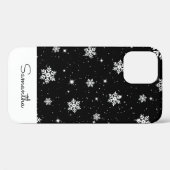 Modern Black White-kerstsnowflake-patroon Case-Mate iPhone Case (Achterkant (horizontaal))