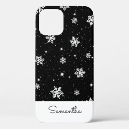 Modern Black White-kerstsnowflake-patroon Case-Mate iPhone Case