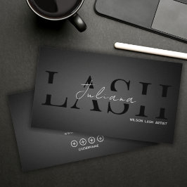 Modern Black & White Lash Tech, Nail Artist, Hair  Visitekaartje