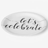 Modern Black White Laten we Borden op papier viere Papieren Bordje (Gekanteld)