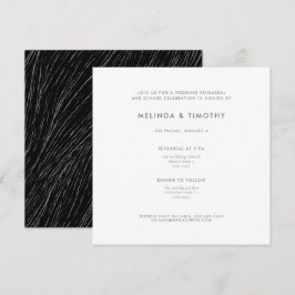 Modern Black White Line Wedding Dinner Rehearsal Kaart