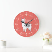 Modern Black & White Llama Sketch Roman Numerals Grote Klok (Huis)