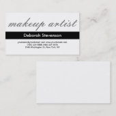 Modern Black White Makeup Artist Visitekaartje (Voorkant / Achterkant)