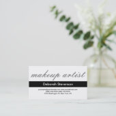Modern Black White Makeup Artist Visitekaartje (Staand voorkant)