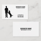 Modern Black & White Man Silhouette Dog Walking Visitekaartje (Voorkant / Achterkant)