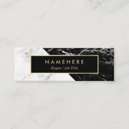 Modern Black White Marble Gold Mini Visitekaartje