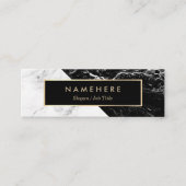 Modern Black White Marble Gold Mini Visitekaartje (Voorkant)