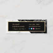 Modern Black White Marble Gold Mini Visitekaartje (Achterkant)