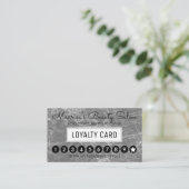 Modern Black White Marble Loyalty Discount Punch (Staand voorkant)