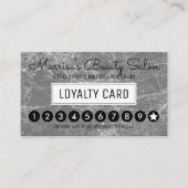 Modern Black White Marble Loyalty Discount Punch (Voorkant)