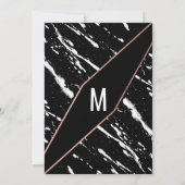 Modern Black White Marble Roos Gold Bachelorette Kaart (Achterkant)
