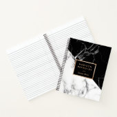 Modern Black White Marble Texture Designer Notes Notitieboek (Binnen)