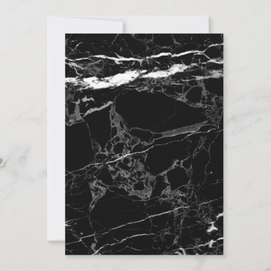 Modern Black White Marble Wedding Invitation Kaart (Achterkant)