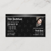 Modern Black White met foto- en briefpatroon Visitekaartje (Achterkant)