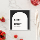 Modern Black White Minimal Bold Typography Napkins Servet (Insitu)