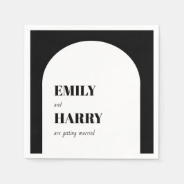 Modern Black White Minimal Bold Typography Napkins Servet