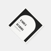 Modern Black White Minimal Bold Typography Napkins Servet (Hoek)