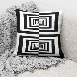 Modern Black White Minimalist Geometric Kussen