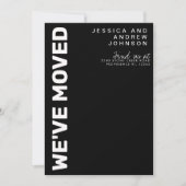 Modern Black White Minimalist Moving Announcement Aankondiging (Voorkant)