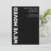 Modern Black White Minimalist Moving Announcement Aankondiging (Staand voorkant)