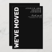 Modern Black White Minimalist Moving Announcement Aankondiging (Voorkant / Achterkant)