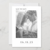 Modern Black White Minimalist Photo Save the Date Magnetische Uitnodiging (Voorkant)