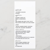 Modern Black & White Minimalist Script Wedding Menu (Voorkant)