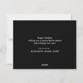Modern Black White Minimalist Typography Business Feestdagenkaart (Achterkant)