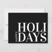 Modern Black White Minimalist Typography Business Feestdagenkaart (Voorkant)