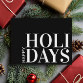 Modern Black White Minimalist Typography Business Feestdagenkaart