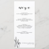 Modern Black White Minimalist Weddenschap Monogram Menu (Voorkant)
