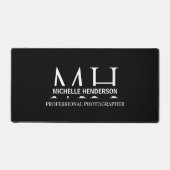 Modern Black & White Monogram business Logo  Bureaumat (Voorkant)