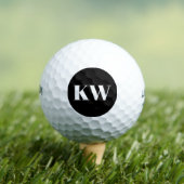 Modern Black White Monogram Initialen op maat Golfballen (Insitu Shirt)