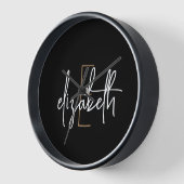 Modern Black White Monogram Name (Hoek)