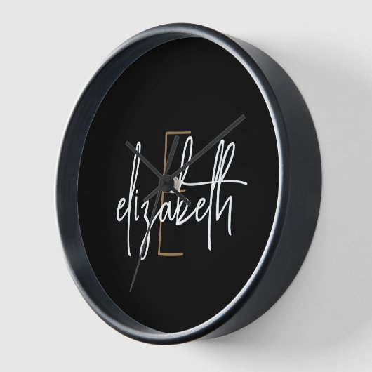 Modern Black White Monogram Name (Hoek)