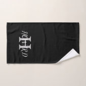 Modern Black White Monogram Name Passen getrouwd Bad Handdoek (Handdoek)