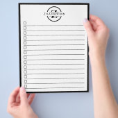 Modern Black White Monogram Name To Do List Flyer (Hand)