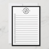 Modern Black White Monogram Name To Do List Kaart (Voorkant)