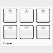 Modern Black White Monogram Name To Do List Vierkante Sticker (Vel)