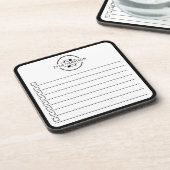Modern Black White Monogram Name To Do Whiteboard Bier Onderzetter (Linkerzijde)