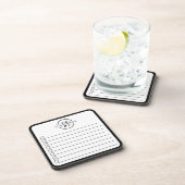 Modern Black White Monogram Name To Do Whiteboard Bier Onderzetter (Rechterzijde)