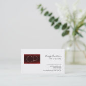 Modern Black White Monogram Visitekaartje (Staand voorkant)