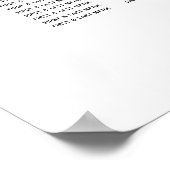 Modern Black White Monogram Wedding Seating Chart Poster (Hoek)