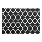 Modern Black White Moroccan Quatrefoil Pattern Kussensloop (Achterkant-Rechts)