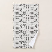 Modern Black White Mudcloth African Pattern Bad Handdoek (Handdoek)
