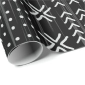 Modern Black White Mudcloth African Pattern Cadeaupapier (Rol Hoek)