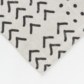 Modern Black White Mudcloth African Pattern Fleece Deken (Hoek)