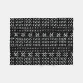 Modern Black White Mudcloth African Pattern Fleece Deken (Voorkant (Horizontaal))