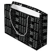 Modern Black White Mudcloth African Pattern Groot Cadeauzakje (Achterkant Gekanteld)